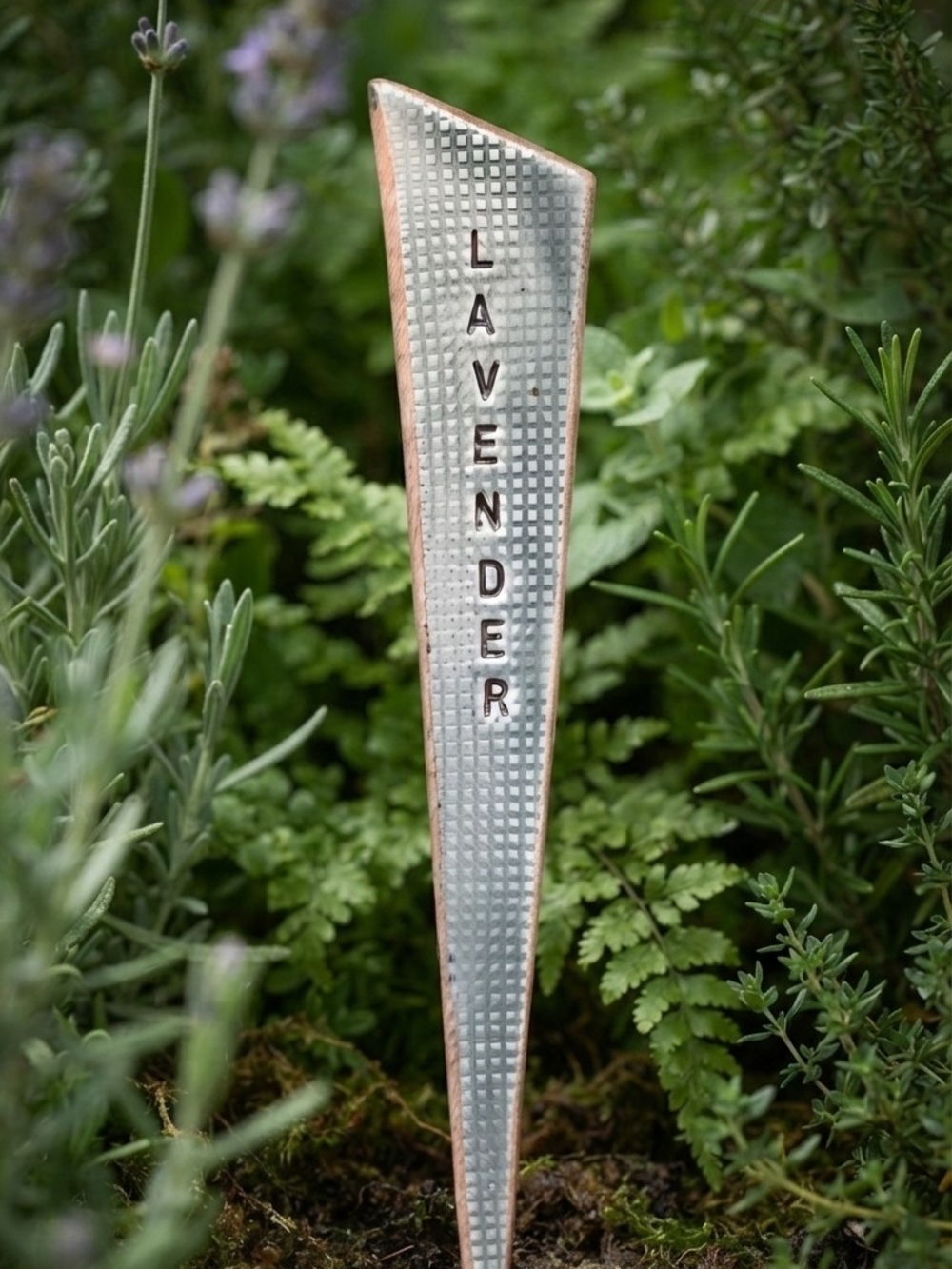 Handmade Ceramic Lavender Plant Marker Garden Stake Stoneware Herb Label